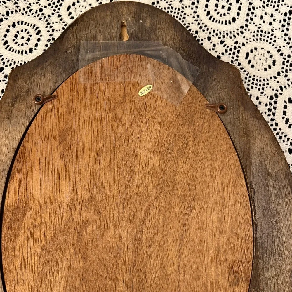 Vintage Wooden Oval Wall Mirror | Cottage Grandma